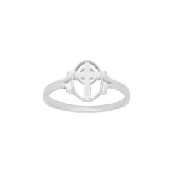 BRACELET 18CM AGT OVALE CROIX