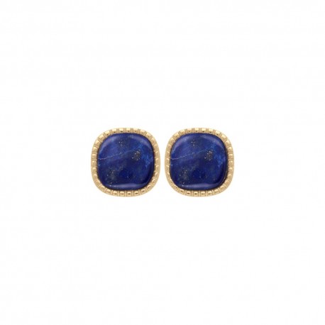BOUCLES D'OREILLES P.OR CARRE LAPIS 7*7