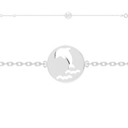 BRACELET 18CM ARGT MEDAILLE DAUPHIN