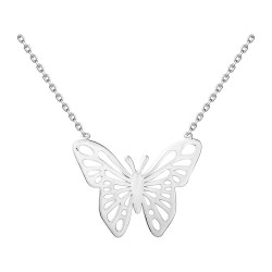 COLLIER ARGENT 925 PAPILLON AJOURE 42CM