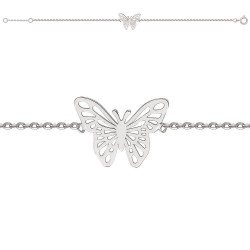 BRACELET ARGENT 925 PAPILLON AJOURE 18CM