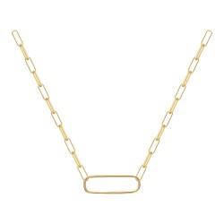 COLLIER 43CM P.OR MAILLES PLATES