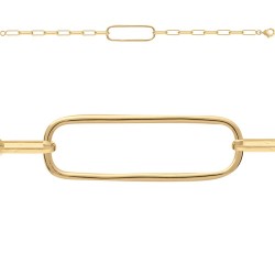 BRACELET 18.5CM P.OR MAILLES PLATES