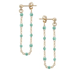 BO P.OR PENDANTES R/V CHAINE RESINE TURQUOISE