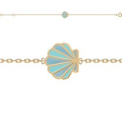 DST_BRACELET 18CM POR COQUILLAGE EMAIL BLEU