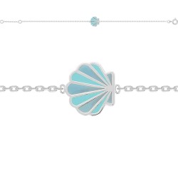 DST_BRACELET 18CM AGT COQUILLAGE EMAIL BLEU