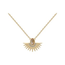 COLLIER 42CM P.OR DEMI CERCLE PICS CZ BLANC