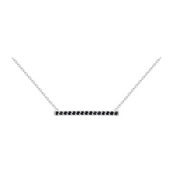 COLLIER 42CM AGT BARETTE OZ NOIRS