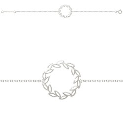 BRACELET 18CM AGT PETALES AJOUREES