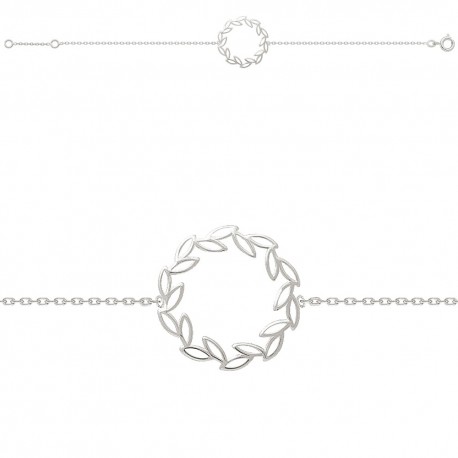 BRACELET 18CM AGT PETALES AJOUREES