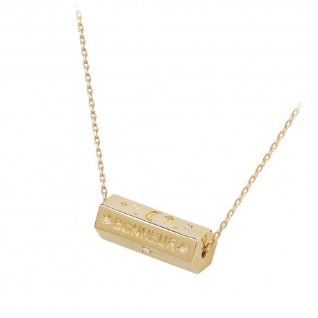 COLLIER 45CM P.OR BARILLET CHANCE AMOUR BONHEUR