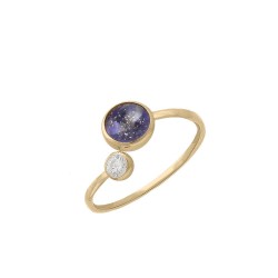 BAGUE AGT TOI ET MOI CABOCHON LAPIS ET OZ