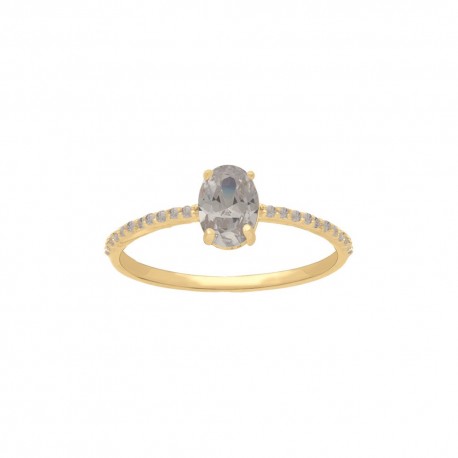 BAGUE P.OR CZ BLANCS ET CZ BLANC