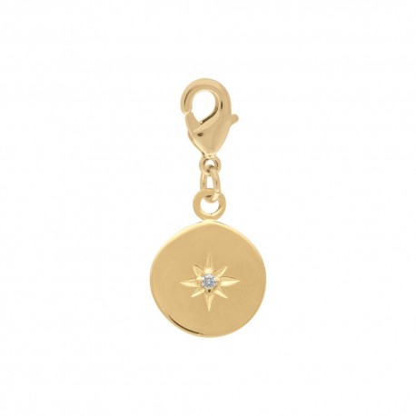 CHARMS P.OR MEDAILLON ETOILE CZ BLANC