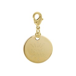 CHARMS P.OR MEDAILLON 15MM LOVE