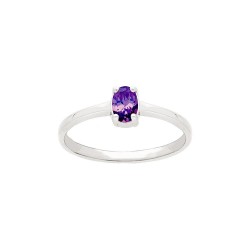 BAGUE AGT SOLITAIRE CZ AMETHYSTE