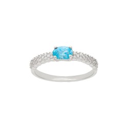BAGUE AGT OZ AIGUE MARINE