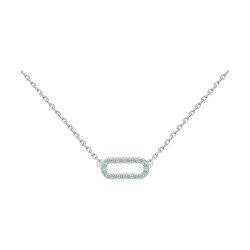COLLIER 42CM AGT PETIT OVALE CZ