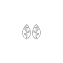 Boucles d'oreille Argent AGT GOUTTE FEUILLES DE LAURIER CZ