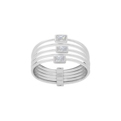 BAGUE AGT MULTI RANGS CZ RECTANGLES