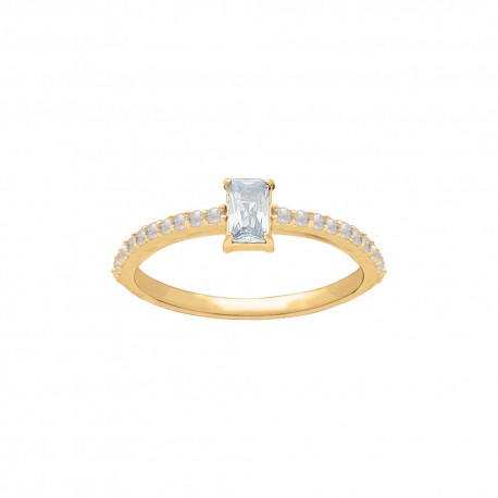 BAGUE P.OR CZ BLANCS ET RECT. BLANC