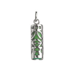 PENDENTIFS ARGT TIKI SAGESSE COULEUR JADE