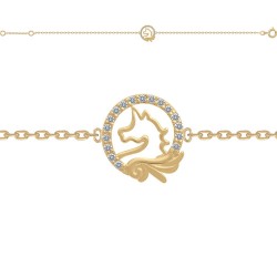 BRACELET 16CM P.OR CERCLE OZ ET LICORNE