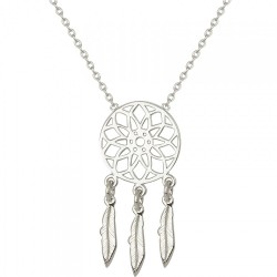 COLLIER 42CM ARGENT 925 ATTRAPE REVE 3 PLUMES