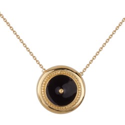 COLLIER POR 42CM TETE EMAIL NOIR