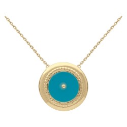 COLLIER 42CM POR TETE TURQUOISE