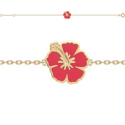 BRACELET 18CM POR HIBISCUS ROUGE