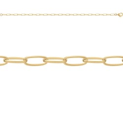 BRACELET 18.5CM P.OR PETITES MAILLES OVALES
