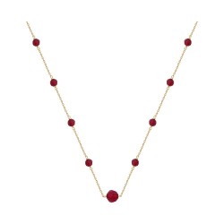 COLLIER 45CM P.OR PERLES GRENAT