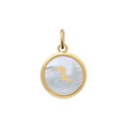 PENDENTIF P.OR MEDAILLON TOUCAN FD NACRE