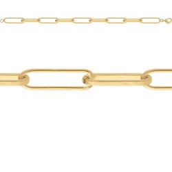 BRACELET 18.5CM P.OR GRANDES MAILLES OVALES