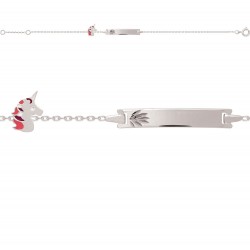 BRACELET IDENTITE BB AGT 14CM LICORNE EMAIL