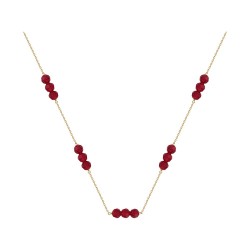 COLLIER 45CM P.OR FORCAT ET PERLES GRENAT