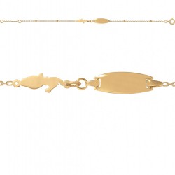 BRACELET 16CM ID BB OVALE CH BOULES ET MARTINIQUE