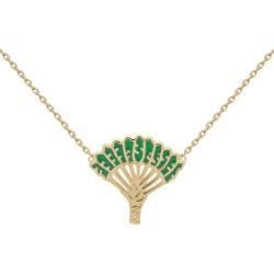COLLIER 42CM POR ARBRE DU VOYAGEUR EMAIL VERT