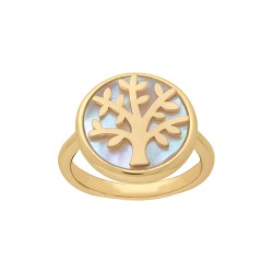 BAGUE P.OR ARBRE DE VIE FD NACRE