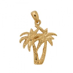 PENDENTIF 2 PALMIERS Plaqué OR