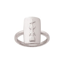 BAGUE AGT FLECHE FAITIERE RELIEF