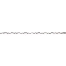 45 cm - maille forçat fantaisie - chaîne argent