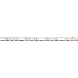 50 cm - 4,6 mm - maille gourmette marine diamantée - chaîne argent