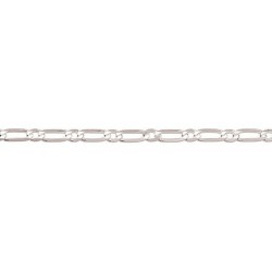 50 cm - 6,7 mm - maille ultra plate alternée - chaîne argent