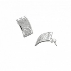 BOUCLE D OREILLE FANTAISIE, FINITION ARGENTEE
