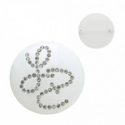 BROCHE-BM FANTAISIE, FINITION ARGENTEE