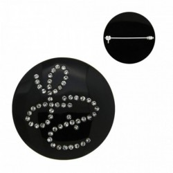 BROCHE-BM FANTAISIE, FINITION ARGENTEE