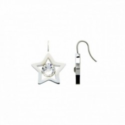 BOUCLE D OREILLE FANTAISIE, FINITION ARGENTEE
