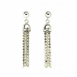 BOUCLE D OREILLE FANTAISIE, FINITION ARGENTEE